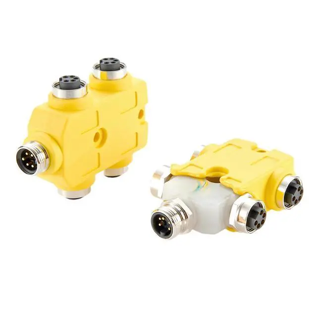Alt view image 5 of 6 - 5 Pole 4 Ports 7/8"-16UNF Mini-Change Parallel Wired Distribution Box IP67 MPlS Auxiliary Power Junction Box Industrial Circular Connector Compatible ACAUX4000 for DeviceNet CANopen NMEA2000 (5 Poles)