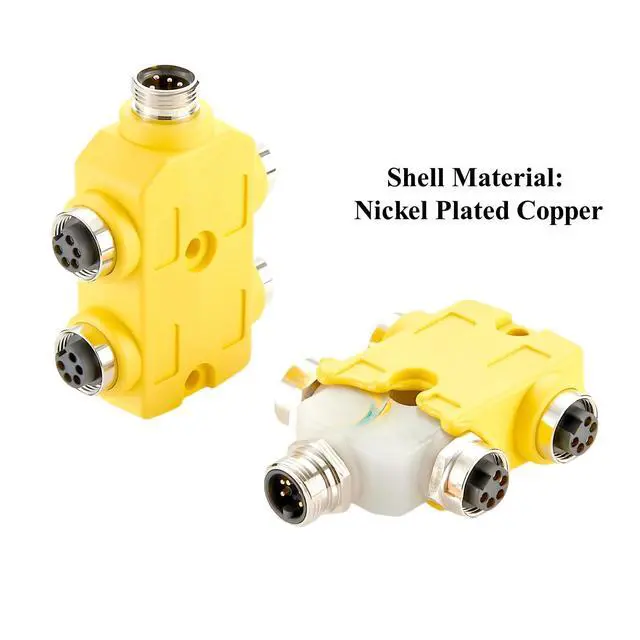 Alt view image 4 of 6 - 5 Pole 4 Ports 7/8"-16UNF Mini-Change Parallel Wired Distribution Box IP67 MPlS Auxiliary Power Junction Box Industrial Circular Connector Compatible ACAUX4000 for DeviceNet CANopen NMEA2000 (5 Poles)