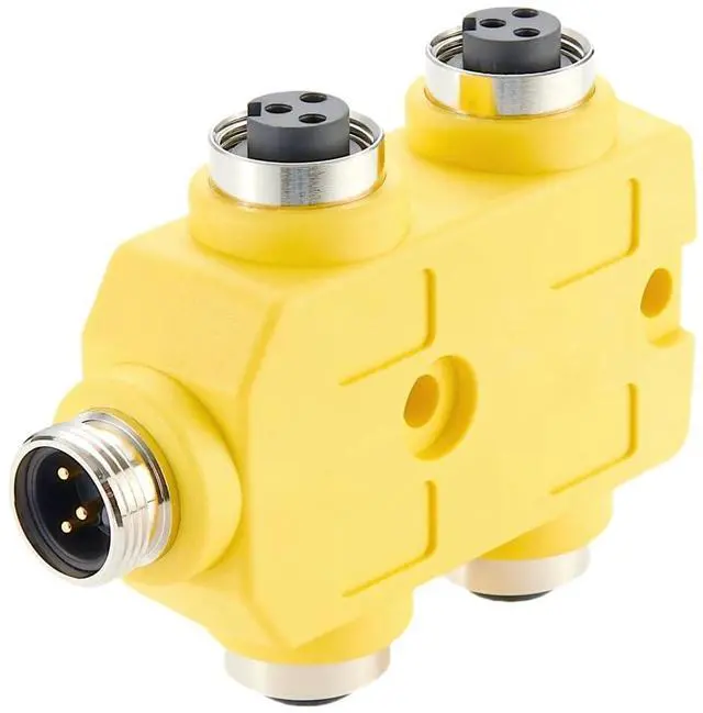 Alt view image 2 of 4 - 3 Pole 4 Ports 7/8"-16UNF Mini-Change Parallel Wired Distribution Box IP67 MPlS Auxiliary Power Junction Box Industrial Circular Connector Compatible ACAUX4000 for DeviceNet CANopen NMEA2000 (3 Poles)