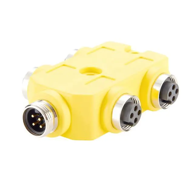 Alt view image 2 of 4 - 4 Pole 4 Ports 7/8"-16UNF Mini-Change Parallel Wired Distribution Box IP67 MPlS Auxiliary Power Junction Box Industrial Circular Connector Compatible ACAUX4000 for DeviceNet CANopen NMEA2000 (4 Poles)