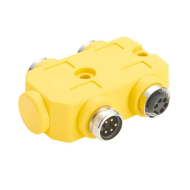 Alt view image 2 of 5 - Compatible DN4000 7/8" Mini-Change 5 Pole 4 Ports MPIS Passive Distribution Box IP67 7/8" Male to 3 Female Pass-Thru Parallel-Wired Port Junction Box for DeviceNet CANopen NMEA2000 Profibus Sensor