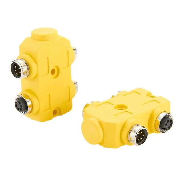 Alt view image 4 of 5 - Compatible DN4000 7/8" Mini-Change 5 Pole 4 Ports MPIS Passive Distribution Box IP67 7/8" Male to 3 Female Pass-Thru Parallel-Wired Port Junction Box for DeviceNet CANopen NMEA2000 Profibus Sensor