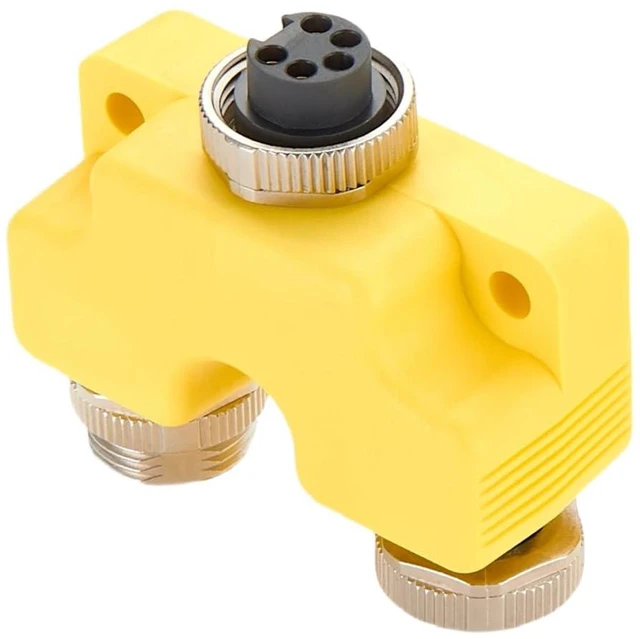 Main image of 5 Poles 7/8"-16UNF Mini-Change Y Splitter Circular Connector IP67 Straight 3 Way 7/8" Male to Female Y Distributor for DeviceNet CANopen NMEA2000 Profibus Fieldbus Sensor