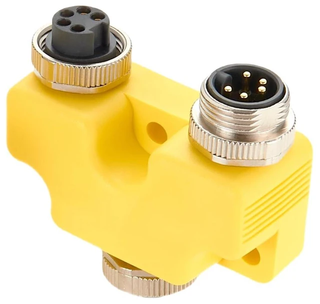 Alt view image 2 of 7 - 5 Poles 7/8"-16UNF Mini-Change Y Splitter Circular Connector IP67 Straight 3 Way 7/8" Male to Female Y Distributor for DeviceNet CANopen NMEA2000 Profibus Fieldbus Sensor
