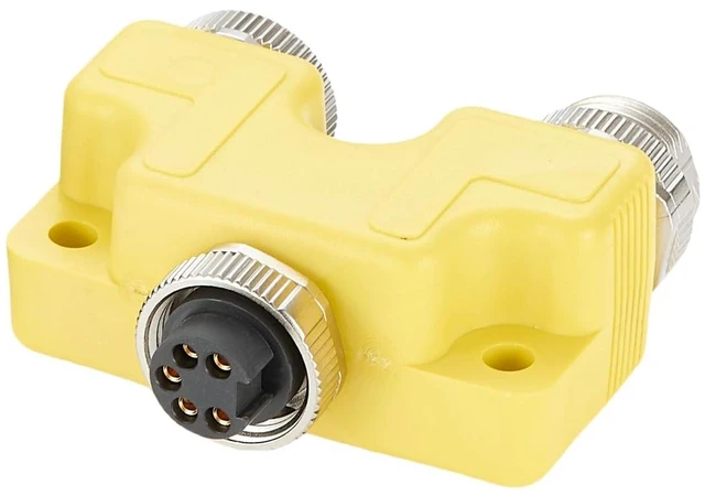 Alt view image 5 of 7 - 5 Poles 7/8"-16UNF Mini-Change Y Splitter Circular Connector IP67 Straight 3 Way 7/8" Male to Female Y Distributor for DeviceNet CANopen NMEA2000 Profibus Fieldbus Sensor