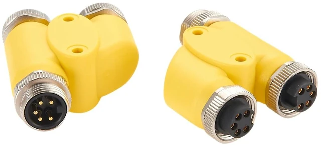 Alt view image 4 of 7 - 5 Pin 3 Way Mini Change 7/8"-16UN Y H Splitter IP67 Waterproof 7/8" Male to Female Mini-Fast Circular Straight Connector Backbone Cable H Distributor for DeviceNet NMEA2000 CANopen Profibus (5Pin)