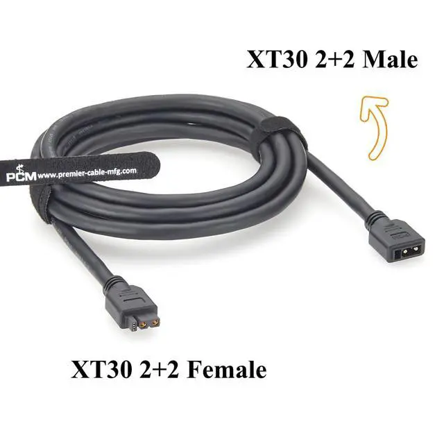 Alt view image 2 of 7 - XT30 2+2 Male to Female Extension Cable Hybrid Power & Signal Cable for CAN Bus, Smart Battery, BMS, Robotics, UAV, AGV, 3D Printer (2M/6.6FT)