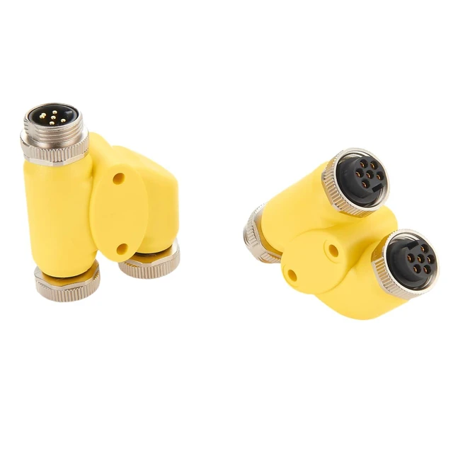 Alt view image 4 of 7 - 6 Pin 3 Way Mini Change 7/8"-16UN Y H Splitter IP67 Waterproof 7/8" Male to Female Mini-Fast Circular Straight Connector Backbone Cable H Distributor for DeviceNet NMEA2000 CANopen Profibus (6Pin)