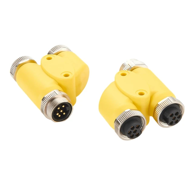 Alt view image 5 of 7 - 6 Pin 3 Way Mini Change 7/8"-16UN Y H Splitter IP67 Waterproof 7/8" Male to Female Mini-Fast Circular Straight Connector Backbone Cable H Distributor for DeviceNet NMEA2000 CANopen Profibus (6Pin)