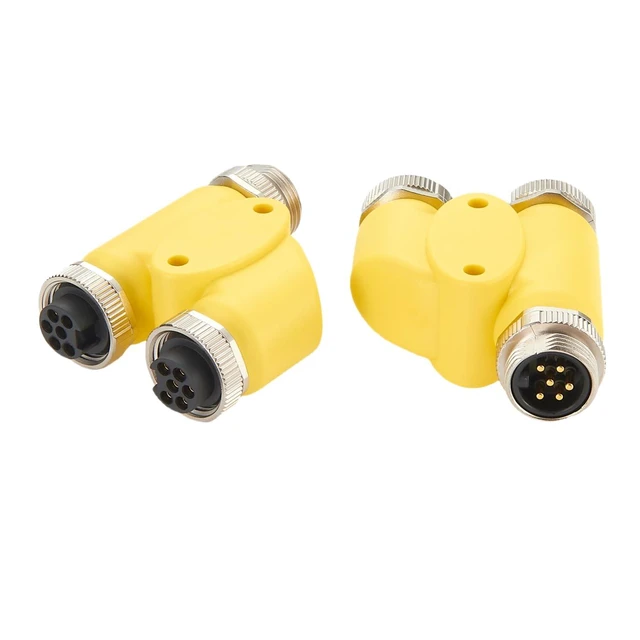 Alt view image 6 of 7 - 6 Pin 3 Way Mini Change 7/8"-16UN Y H Splitter IP67 Waterproof 7/8" Male to Female Mini-Fast Circular Straight Connector Backbone Cable H Distributor for DeviceNet NMEA2000 CANopen Profibus (6Pin)