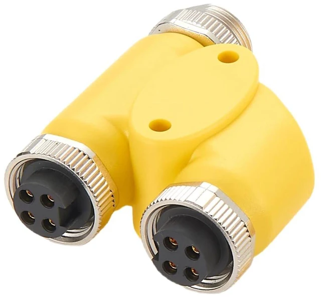 Main image of 4 Pin 3 Way Mini Change 7/8"-16UN Y H Splitter IP67 Waterproof 7/8" Male to Female Mini-Fast Circular Straight Connector Backbone Cable H Distributor for DeviceNet NMEA2000 CANopen Profibus (4Pin)