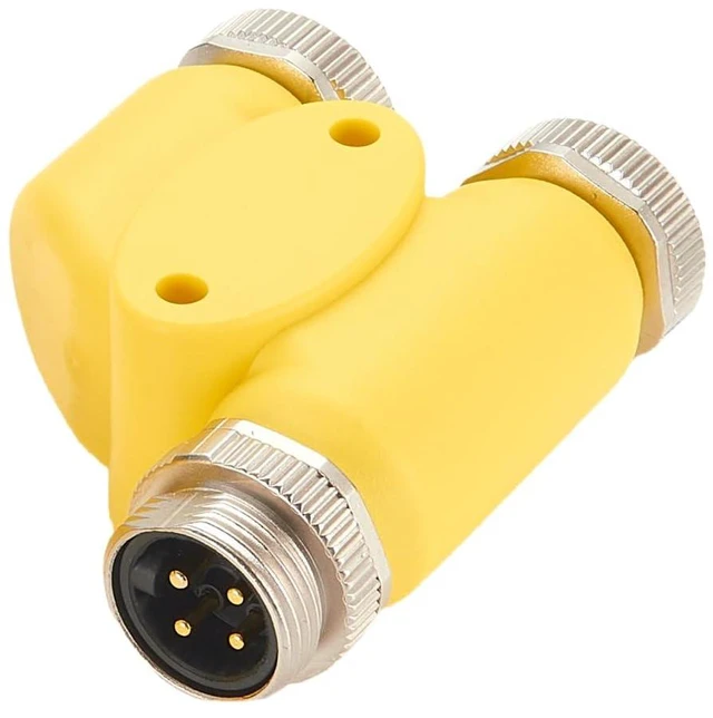 Alt view image 2 of 7 - 4 Pin 3 Way Mini Change 7/8"-16UN Y H Splitter IP67 Waterproof 7/8" Male to Female Mini-Fast Circular Straight Connector Backbone Cable H Distributor for DeviceNet NMEA2000 CANopen Profibus (4Pin)