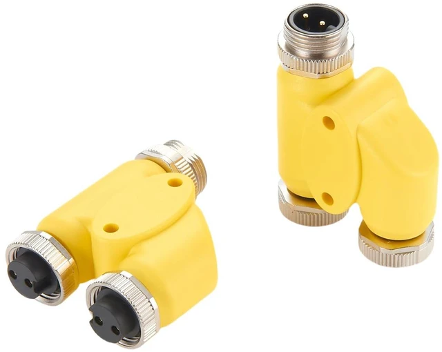 Alt view image 5 of 7 - 2 Pin 3 Way Mini Change 7/8"-16UN Y H Splitter IP67 Waterproof 7/8" Male to Female Mini-Fast Circular Straight Connector Backbone Cable H Distributor for DeviceNet NMEA2000 CANopen Profibus (2Pin)