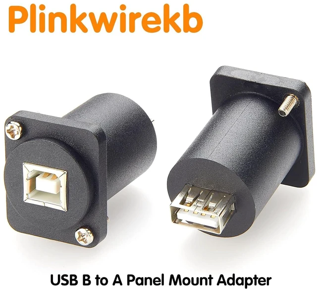 Alt view image 2 of 5 - D Type USB B to A Panel Mount Feedthru Adapter Type B to USB 2.0 Female to Female Flange Chassis Coupler Pass Through Modular Connector(1PCS)