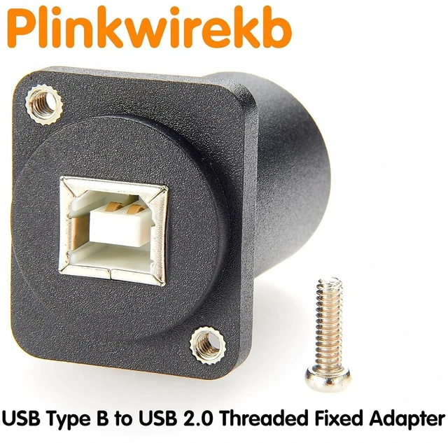 Alt view image 3 of 5 - D Type USB B to A Panel Mount Feedthru Adapter Type B to USB 2.0 Female to Female Flange Chassis Coupler Pass Through Modular Connector(1PCS)