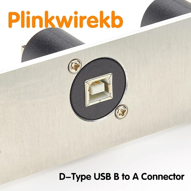 Alt view image 4 of 5 - D Type USB B to A Panel Mount Feedthru Adapter Type B to USB 2.0 Female to Female Flange Chassis Coupler Pass Through Modular Connector(1PCS)