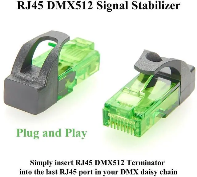 Alt view image 4 of 7 - RJ45 120 Ohm DMX512 Terminator 1 Universe RJ45-DMXTERM-120 RJ45 8P8C Plug Termination Resistor for DMX Signal Stability (5PCS)