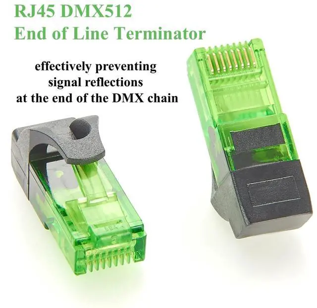 Alt view image 5 of 7 - RJ45 120 Ohm DMX512 Terminator 1 Universe RJ45-DMXTERM-120 RJ45 8P8C Plug Termination Resistor for DMX Signal Stability (5PCS)