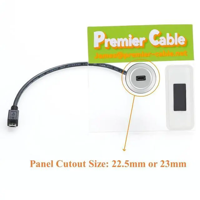 Alt view image 2 of 6 - Micro USB 2.0 Threaded Fixed Mount Charging Short Cable Micro USB Male to Female Extension Cable Micro USB 5Pin Flush Round Dash Panel Mount Data Power Cable for Car Boat Motorcycle Truck(0.3M/1FT)