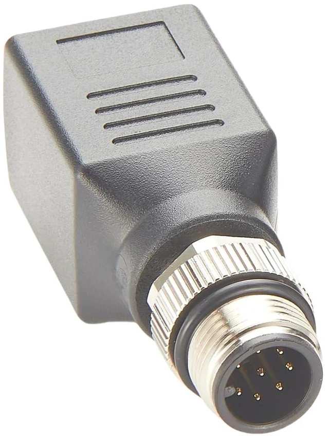 Main image of M12 A Code 8Pin to RJ45 Cat6 Industrial Ethernet Shielded Adapter IP67 Bulkhead GigE Vision Connector for Industrial Camera (Black)