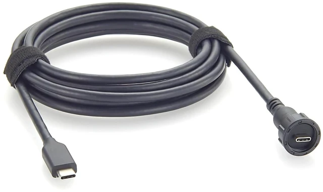 Main image of IP67 Waterproof USB 3.1 Gen 2 Type-C Male to Male Cable Threaded Lock Industrial USB-C Cable 10Gbps Data Transfer, 100W Charging, DP 4K@60Hz for Embedded PC, HMI, Machine Vision (2M/6.6FT)