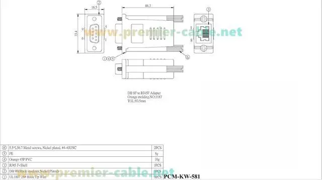 Alt view image 7 of 7 - RJ45 to DB9 Female RS232 Serial Adapter Compatible with DX9F-DTE-RJ for Console Access, POS, Data Center