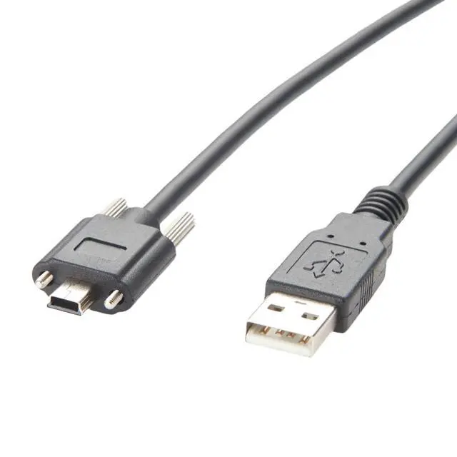 Alt view image 3 of 7 - USB 2.0 A to Mini USB B Cable with M2 Screw Lock 480Mbps USB 2.0 Charging & Data Cable Mini USB 5Pin Cord for Industrial Camera/Machine Vision/External HDDS/Camera/Card Readers/MP3 (3M/10FT)