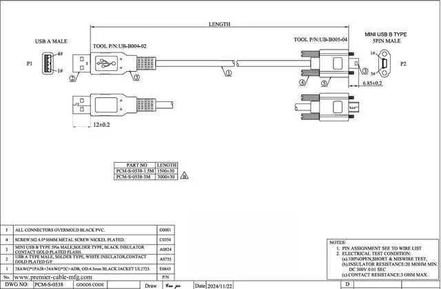 Alt view image 6 of 7 - USB 2.0 A to Mini USB B Cable with M2 Screw Lock 480Mbps USB 2.0 Charging & Data Cable Mini USB 5Pin Cord for Industrial Camera/Machine Vision/External HDDS/Camera/Card Readers/MP3 (3M/10FT)