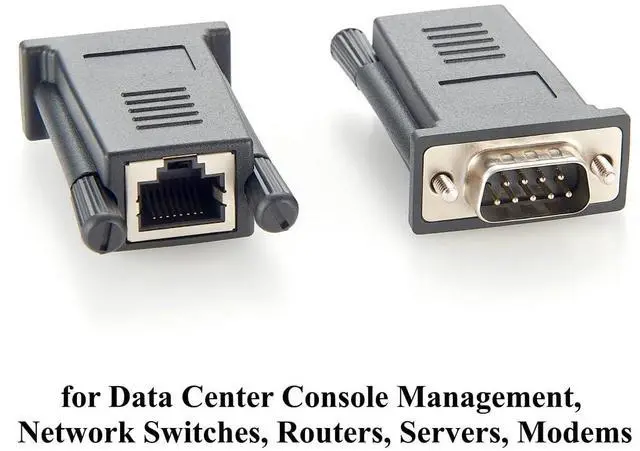 Alt view image 6 of 7 - RJ45 to DB9 Male Crossover Serial Adapter Compatible with ADB0037 RS232 Console Converter for Servers, Routers (DB9 Male)