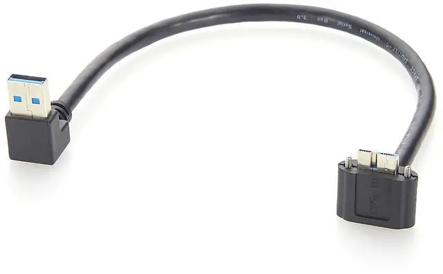 Main image of Right Angle USB 3.0 A Male to Micro USB 3.0 Male Cable with Screw Lock 5Gbps Data Cable for Industrial Camera, Machine Vision (0.5M/1.64FT)