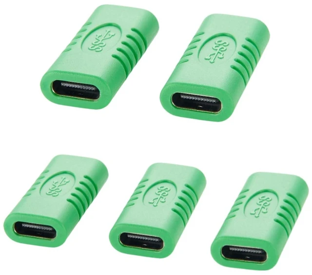 Main image of USB C Coupler Female to Female Adapter USB 3.1 Type C Extender USB 3.1 Gen 2 Gender Changer Converter Connector 10G Data Transfer PD 100W for USB HUB Laptop Tablet (5PCS)
