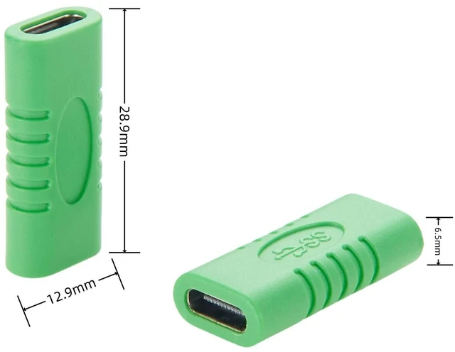 Alt view image 2 of 7 - USB C Coupler Female to Female Adapter USB 3.1 Type C Extender USB 3.1 Gen 2 Gender Changer Converter Connector 10G Data Transfer PD 100W for USB HUB Laptop Tablet (5PCS)