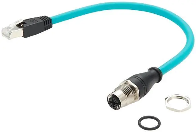 Main image of M12 X Code 8Pin to RJ45 Bulkhead Panel Mount Cable M12 Female to RJ45 CAT6A Industrial Ethernet Cable Shielded High Flex for GigE Vision Camera, Machine Vision, PoE Sensor, PLC, Robotics (1.8M/6FT)