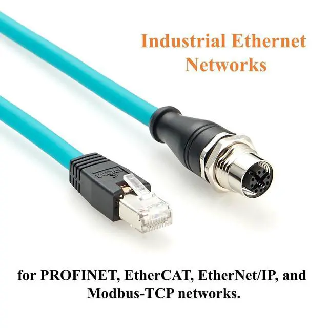 Alt view image 7 of 7 - M12 X Code 8Pin to RJ45 Bulkhead Panel Mount Cable M12 Female to RJ45 CAT6A Industrial Ethernet Cable Shielded High Flex for GigE Vision Camera, Machine Vision, PoE Sensor, PLC, Robotics (1.8M/6FT)