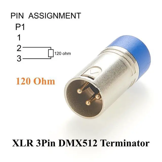 Alt view image 2 of 6 - XLR 3Pin DMX512 Terminator 120 Ohm XLR Male Signal Stabilizer DMX End of Line Termination Resistor for Stage Lighting Controller, DJ Light Party, LED Par Lights, Moving Head (3Pin)
