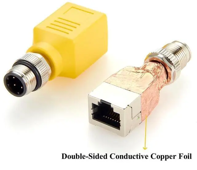 Alt view image 2 of 7 - Profinet RJ45 to M12 4 Pin D-Coded Feedthrough Bulkhead Adapter IP67 Waterproof Shielded M12 to RJ45 Cat6 Ethernet Network Circular Connector for Industrial Automation LoT Sensor