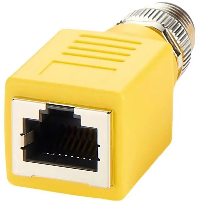 Alt view image 5 of 7 - Profinet RJ45 to M12 4 Pin D-Coded Feedthrough Bulkhead Adapter IP67 Waterproof Shielded M12 to RJ45 Cat6 Ethernet Network Circular Connector for Industrial Automation LoT Sensor