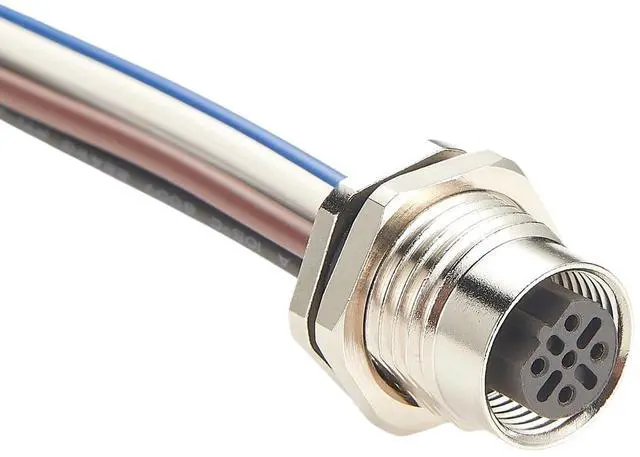 Alt view image 4 of 6 - M12 B Code 5Pin Female Front Panel Mount Cable IP67 M12 Power Connector with Pre-Assembled Wires Bulkhead Chassis Electrical Cable Sensor Receptacle for NMEA2000 CAN BUS(0.2M/0.66FT) (Female)