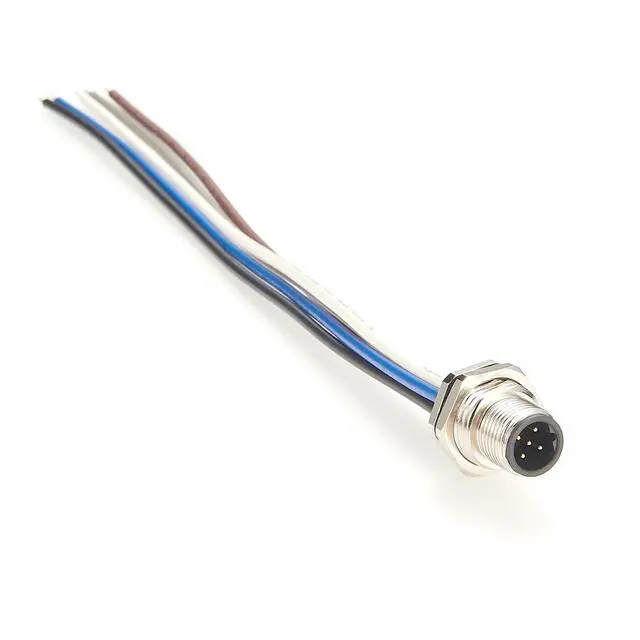 Alt view image 5 of 6 - M12 B Code 5Pin Male Front Panel Mount Cable IP67 M12 Power Connector with Pre-Assembled Wires Bulkhead Chassis Electrical Cable Sensor Receptacle for NMEA2000 CAN Bus(0.2M/0.66FT) (Male)