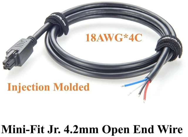 Alt view image 5 of 7 - Mini-Fit Jr. 4.2mm 4Pin Receptacle Housing to Open End Cable Dual Row 4 Circuits Power & Signal Cable Compatible with 39-01-2040 (1PC, 1.5M/4.92FT)
