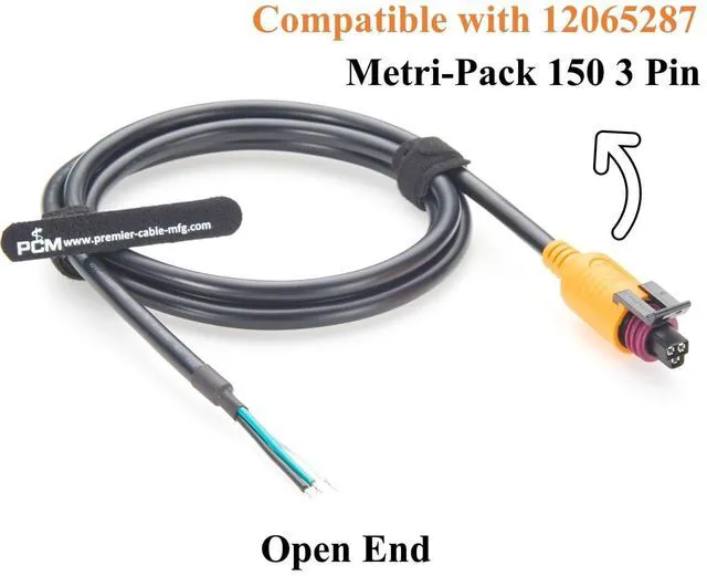Alt view image 2 of 7 - Metri-Pack 150 3 Pin Connector Harness Compatible with Delphi Aptiv 12065287 Automotive Sensor Wiring Cable Waterproof Engine Pigtail for Pressure Sensor, MAP, Vehicle Repair, ECU (1.5M/4.92FT)