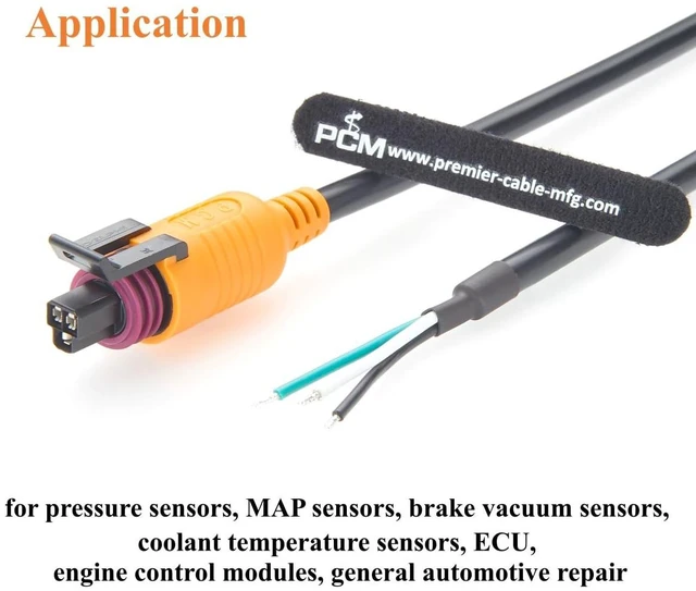 Alt view image 6 of 7 - Metri-Pack 150 3 Pin Connector Harness Compatible with Delphi Aptiv 12065287 Automotive Sensor Wiring Cable Waterproof Engine Pigtail for Pressure Sensor, MAP, Vehicle Repair, ECU (1.5M/4.92FT)