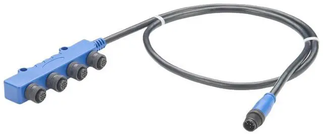 Main image of NMEA2000 Drop Cable Assembly IP67 Micro-C M12 Multiport 4 Way Splitter CAN Bus Marine Boat Self-Contained Network Cable for CANOpen Devicenet Sensor Actuator(1M/3.3FT) (Plastic)