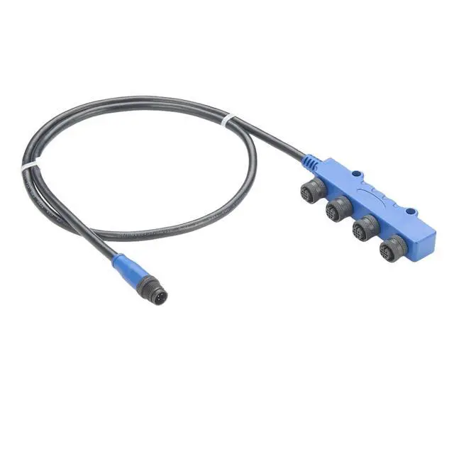 Alt view image 4 of 5 - NMEA2000 Drop Cable Assembly IP67 Micro-C M12 Multiport 4 Way Splitter CAN Bus Marine Boat Self-Contained Network Cable for CANOpen Devicenet Sensor Actuator(1M/3.3FT) (Plastic)