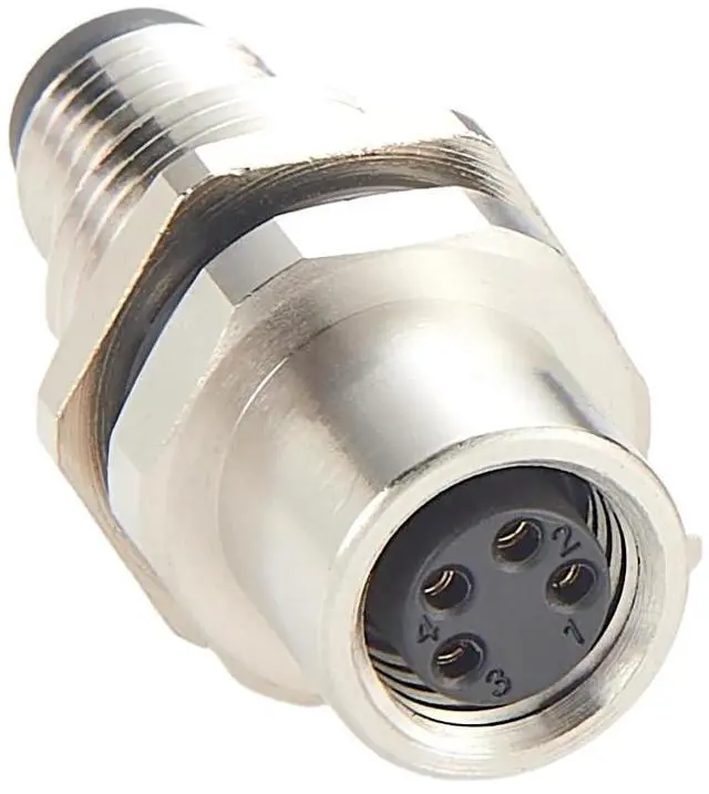 Main image of M8 A-Code 4 Pin Bulkhead Feedthrough Connector IP67 Waterproof Shielded Male to Female Wall Pass-Through Panel Mount Socket M8 Circular Sensor Field Assembly Receptacles for Automation (1PCS)