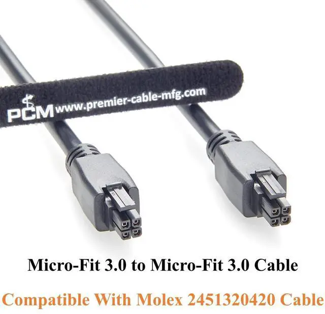 Alt view image 4 of 7 - 43025-0400 Micro-Fit 3.0 Receptacle Cable Assembly Dual Row 4Pin Micro-Fit 3.0 Female to Female Power and Signal Cable Compatible with 2451320420 (1PC, 2M/6.6FT)