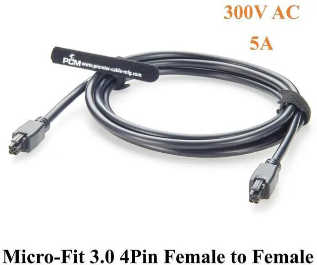 Alt view image 3 of 7 - 43025-0400 Micro-Fit 3.0 Receptacle Cable Assembly Dual Row 4Pin Micro-Fit 3.0 Female to Female Power and Signal Cable Compatible with 2451320420 (1PC, 2M/6.6FT)