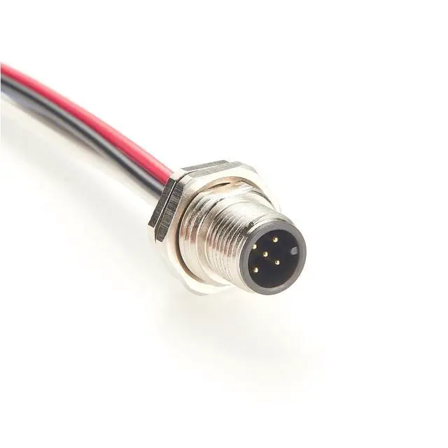 Alt view image 4 of 7 - IP67 M12 A Code 5Pin Front Panel Mount Cable Straight Bulkhead M12 Pre-Assembly Pigtail Wireable Electrical Cable Receptacle Socket for NMEA2000, DeviceNet, Sensor, Profibus, PLC (Male, 20cm)