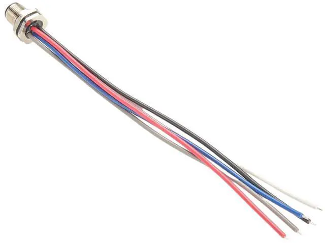 Alt view image 5 of 7 - IP67 M12 A Code 5Pin Front Panel Mount Cable Straight Bulkhead M12 Pre-Assembly Pigtail Wireable Electrical Cable Receptacle Socket for NMEA2000, DeviceNet, Sensor, Profibus, PLC (Male, 20cm)