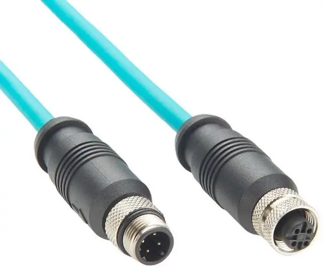 Alt view image 4 of 6 - M12 4Pin D Code Male to Female Cable CAT6A Industrial Ethernet Switches Cord IP67 High Flex Shielded GigE Cable Compatible Cognex Keyence Industrial Camera Profinet Power Machine Vision (2M/6.6FT)